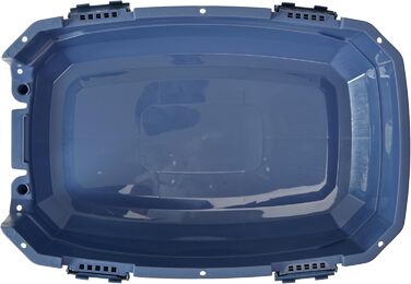 Транспортна переноска для котів Amazon Basics, 2 дверцята, верхнє відкривання, 48x32x25 см, синя