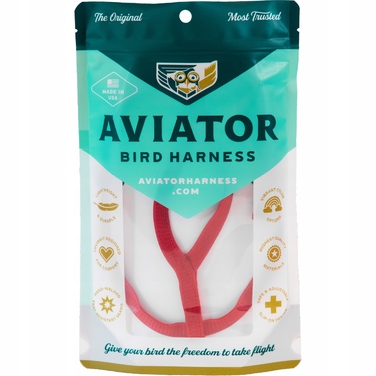 Шлейка для папуг Aviator M, червона