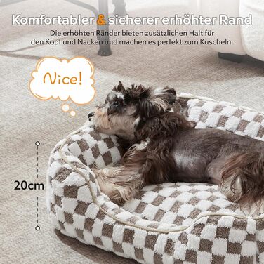Ліжко для великих собак FURTIME, нековзке, м'яке плюшеве, антистрес, пране, для лабрадорів і вівчарок, 89×63×23 см