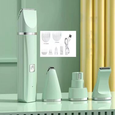 Електрична машинка для грумінгу собак та котів 4-в-1, набір для догляду за шерстю, триммер для нігтів, акумуляторна, тиха, безпечна