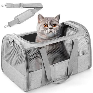 Транспортувальна сумка для тварин Foppla: Оксфордська тканина, дихаюча, складна, з мискою, для котів та собак, для подорожей