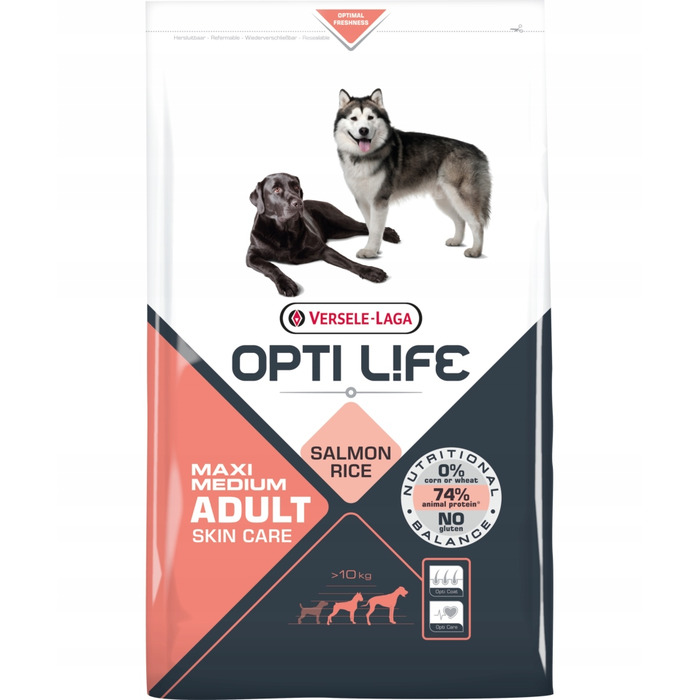 Корм для собак Versele-Laga Opti Life Лосось, 12,5 кг — при проблемах зі шкірою