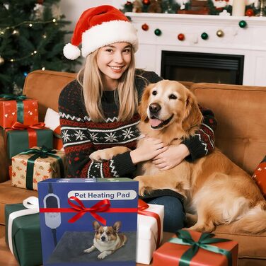 Килимок грілка для котів та собак Qoosea, електричний, 45x45 см, регулювання температури 30-60°C, таймер, водовідштовхувальний, знімний чохол