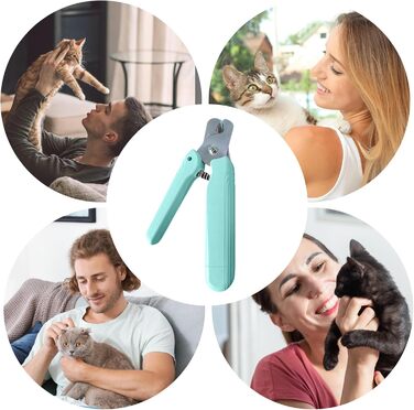 Електричний триммер для обрізки кігтів домашніх тварин 2-в-1 з LED-підсвічуванням, захисним насадком та ергономічним дизайном для собак та котів (світло-зелений)