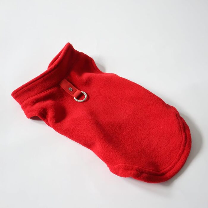 Жилет для собак Jacko & Co з кільцем для повідка – теплий, м'який, дихаючий для цуценят, маленьких та середніх собак, кошенят та котів, чихуахуа, осінь/зима, червоний, розмір M (2,7-4,5 кг)