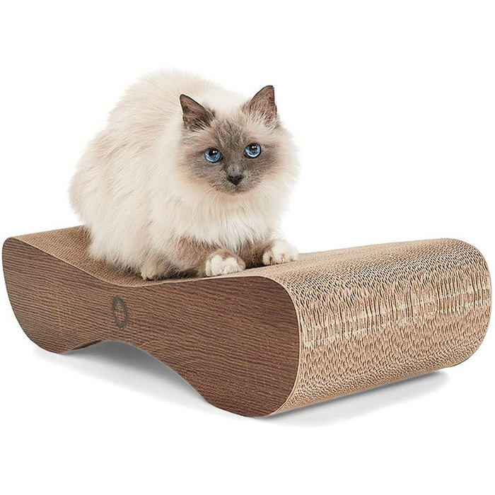 Кігтечка для котів CanadianCat Satellite 2.0 Lounge XXL | З гофрокартону з м'ятою | Колір: горіх | 76 x 24 x 24 см