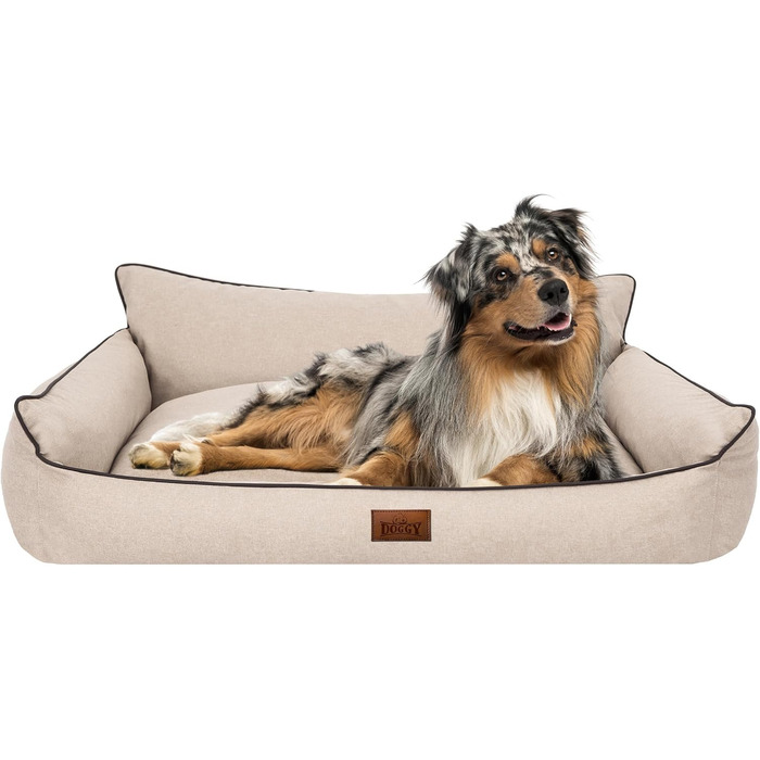 Ліжко для собак DOGGY, XXL, 106 x 80 см, бежеве, екологічне полотно
