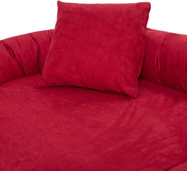 Ортопедичне ліжко для собак Tierlando® Marlon Nonplusultra з пінополіуретановою матрацом Visco Plus, м'який велюровий чохол, розмір 170x110 см, темно-червоний