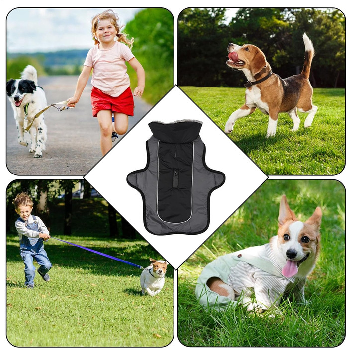 Водонепроникний зимовий одяг для собак - тепла куртка з флісовою підкладкою | Зимовий одяг для собак, водонепроникний та вітронепроникний, з регульованими ремінцями, теплий, з флісовою підкладкою, для маленьких, середніх собак