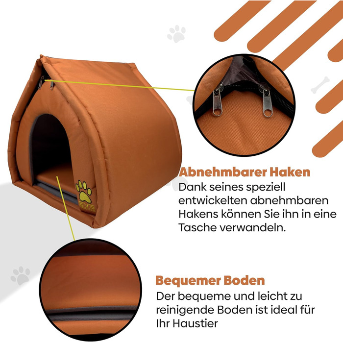 Кішка або собака: Охолоджувана будка EVE Textile 45x45x45 см (Помаранчевий)