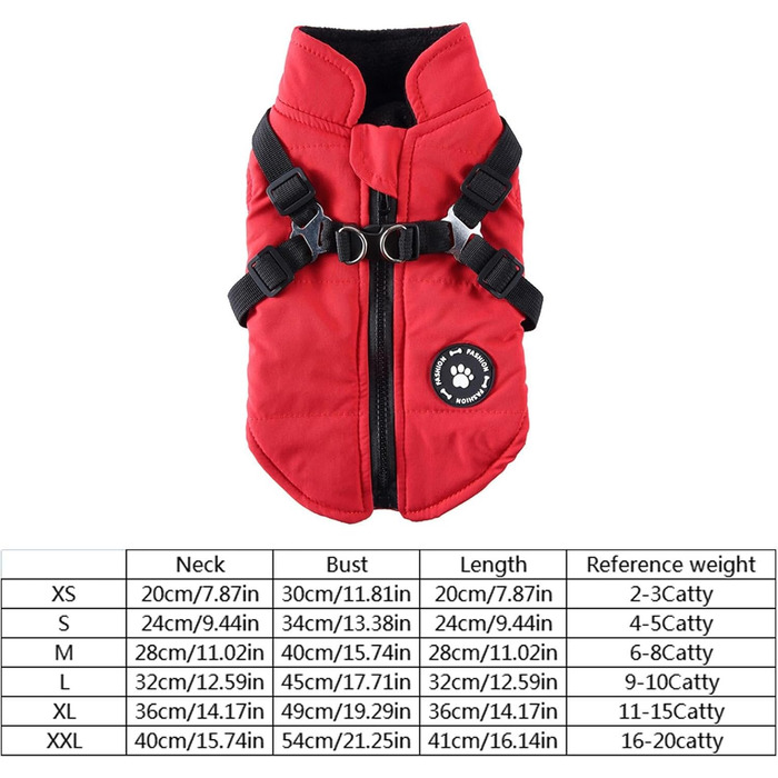 Зимова куртка для маленьких собак: тепла, вітро- та водонепроникна | Червона куртка на блискавці для собак S