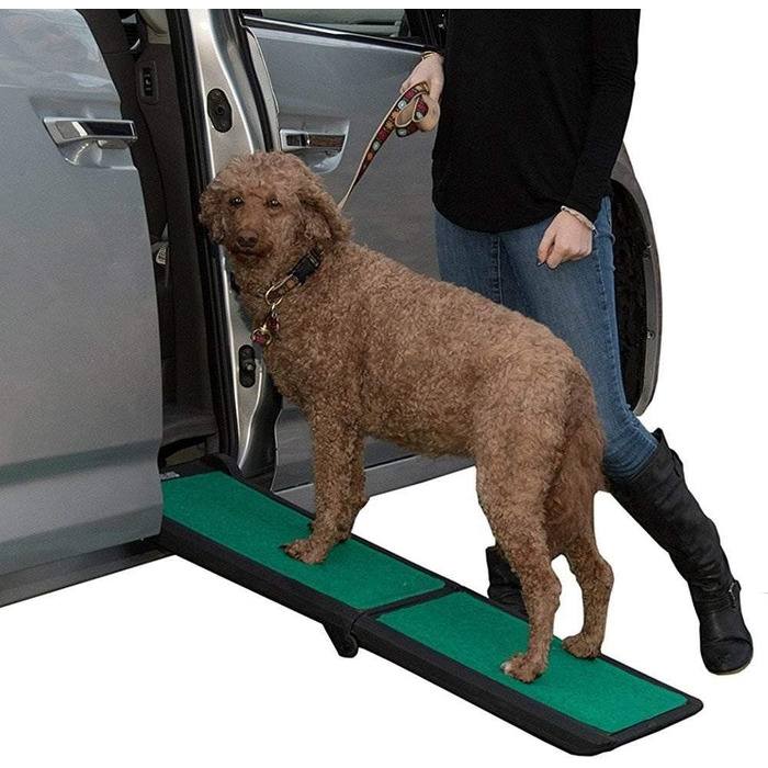 Складана двосекційна рампа Pet Gear supertraX для собак і котів, легка, з антиковзною поверхнею, для перевезення, без інструментів, з ручкою