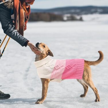 Теплий пуховик для собак ASENKU великих та середніх порід, одяг для домашніх тварин на осінь та зиму, теплий пуховик з коміром для собак, чихуахуа (X-Large, Рожевий)