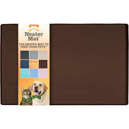 Силіконова підставка під миски для собак і котів Neater Pet Brands, водонепроникна, коричнева, 48,3x30,5 см — захист підлоги від корму та води