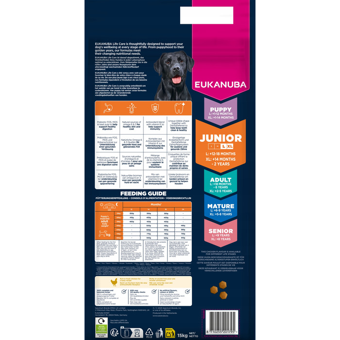 Сухий корм для цуценят великих порід Eukanuba Life Care з куркою, 15 кг