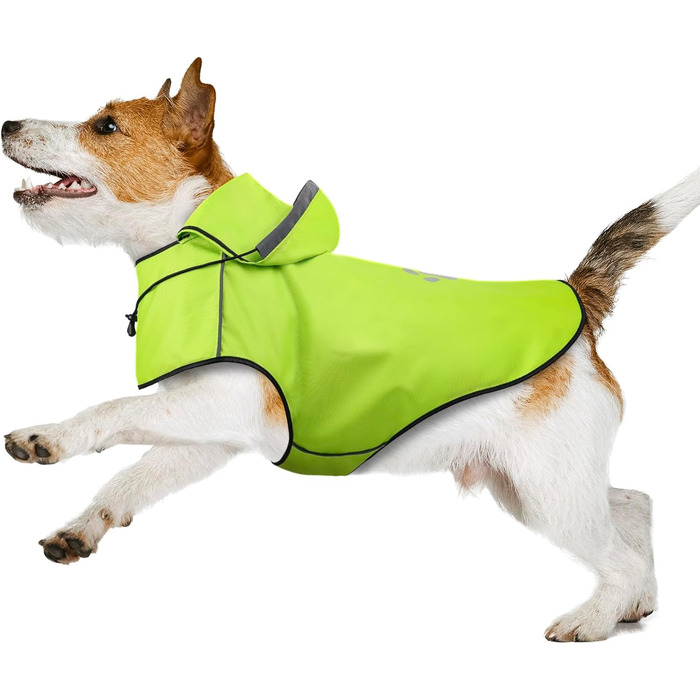 Дощовик для собак, розмір S, зелений, водонепроникний, з капюшоном, відбиваючий, Ultraleicht DQGHQME