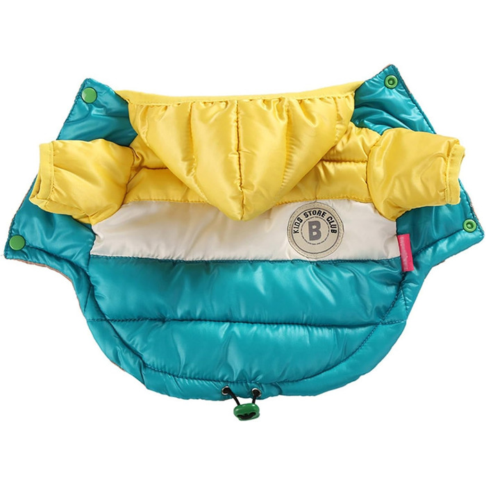 Зимовий одяг для собак GIBZ з капюшоном: водонепроникна та вітрозахисна куртка для маленьких собак, тепла підкладка (XL, жовтий)