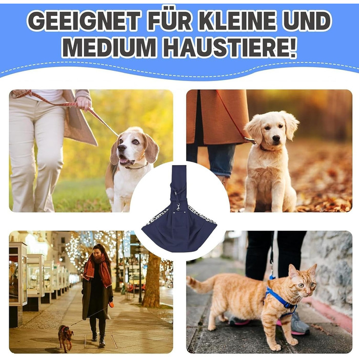 Транспортувальна сумка-слінг для собак та котів, блакитна | Зручна переноска для маленьких тварин на прогулянку та подорожі