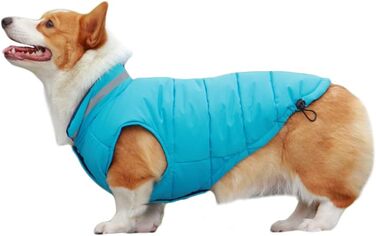 Вітронепроникна жилетка для собак, водонепроникна куртка для собак, тепла жилетка для собак та котів, з рукавами, бавовняна, відбиваюча, зелена, для зими (4XL, Синій)