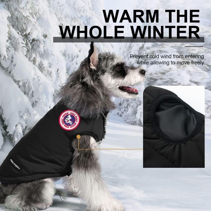 Зимовий одяг для собак PINA: тепла куртка, жилетка, вітронепроникний костюм. Червоний, чорний, S-XXL