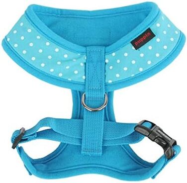 Нашийник для собак Puppia Dotty, небесно-блакитний, XS, без тяги, без блювоти, регульований, для прогулянок та тренувань