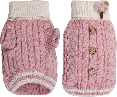 Пуловер для собак з коміром-горловиною, теплий зимовий одяг для собак та кошенят, теплий одяг для собак середнього розміру (Medium)