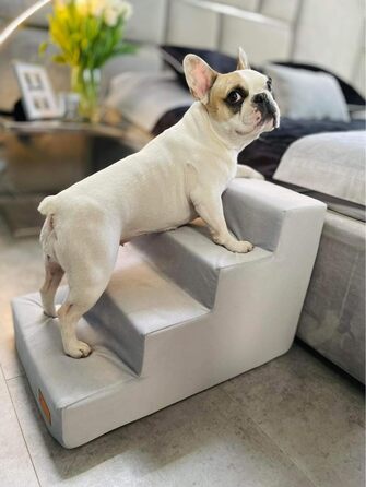 Сходинка для собак Velinda з 4 сходинками, також підходить для котів. Допомагає домашнім тваринам легко підніматися. Матеріал: піна. Колір: темно-синій