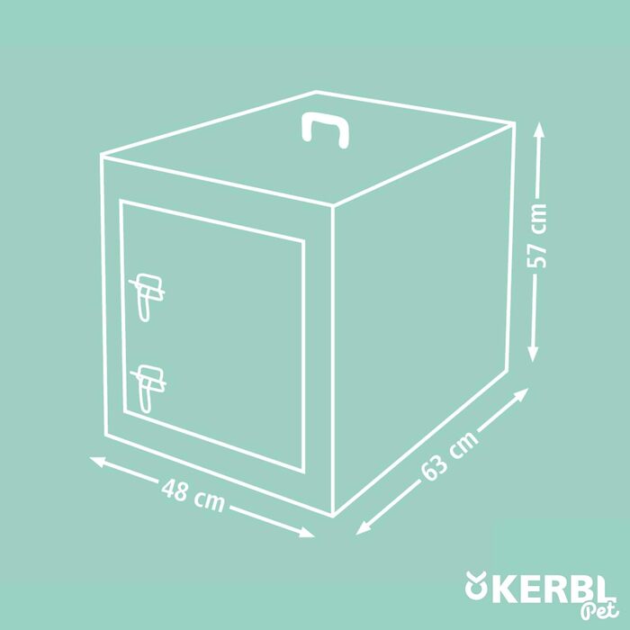 Складана металева транспортна клітка для тварин Kerbl Pet, 63×48×57 см, 1 дверцята, чорна
