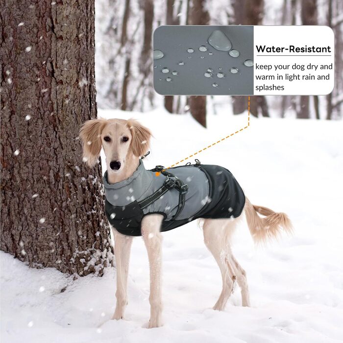 Теплий водонепроникний зимовий одяг для собак Hjumarayan, чорний XL: куртка, теплий зимовий одяг для маленьких, середніх та великих собак