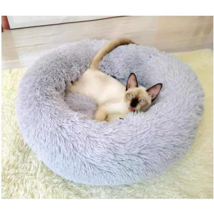 Кругле ліжко для собак та котів Segle, м'яке, з антиковзною основою, 70x70x20 см