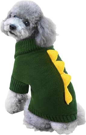 Пуловер NACOCO на Halloween з динозавром для собак – святковий пуловер для домашніх тварин, костюм дракона, одяг для цуценят, зручний, теплий, в'язаний, для котів та собак, теплий зимовий костюм