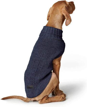 Hunter Hundepullover GENF, темно-синій, розмір 45: теплий, м'який, з перекидним коміром