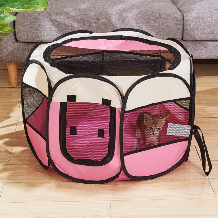 Клітка-манеж для собак та котів XianghuangTechnology, м'яка тканина, портативна, складана, для дому та вулиці