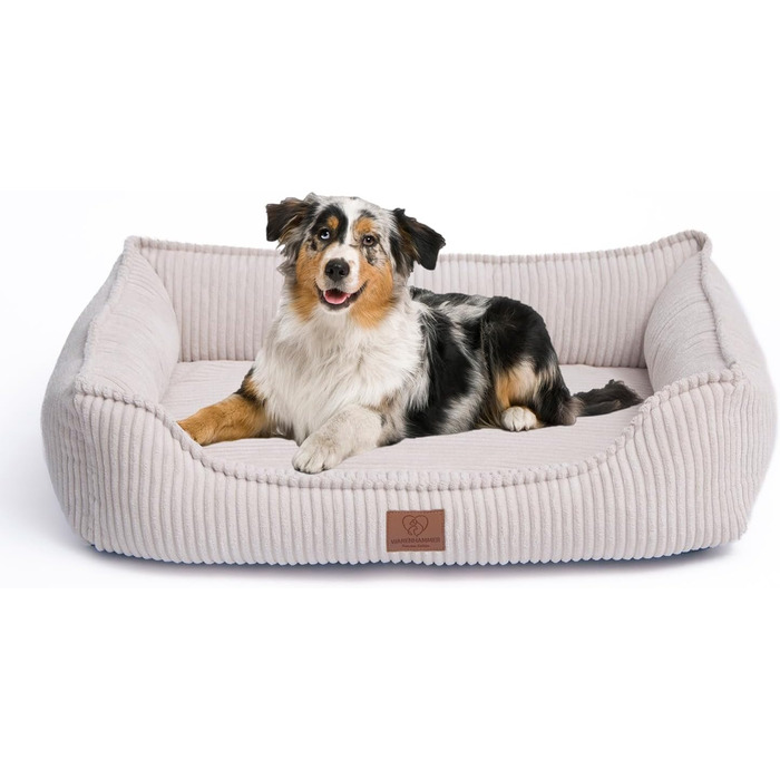 Ортопедичне собаче ліжко з корду, миється, з водонепроникним внутрішнім чохлом, для великих та середніх собак, бежеве (L)