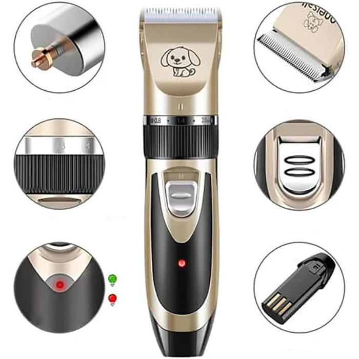 Триммер для собак Tier Herzen Lautlos - набір (Goldstandard)