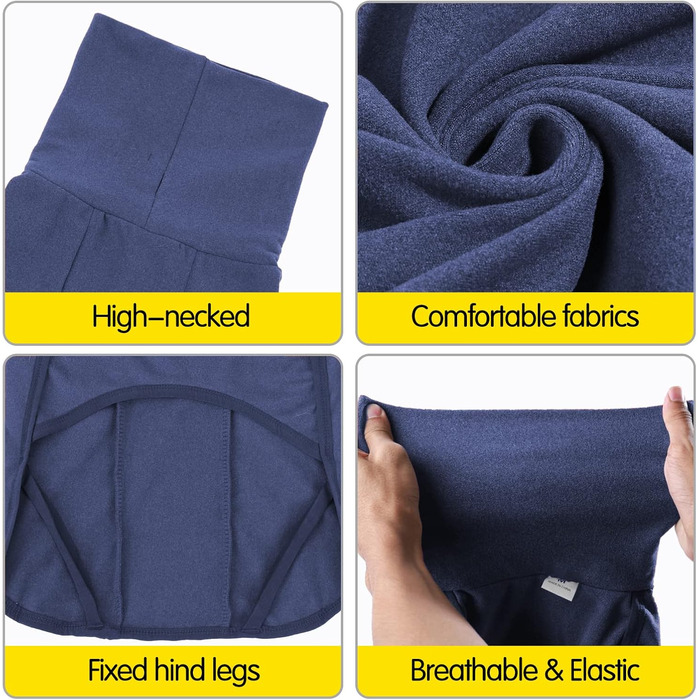 Світшот для собак Heywean з флісу, теплий пуловер для маленьких та середніх собак, зимовий одяг для дому та вулиці, M (упаковка з 1), темно-синій