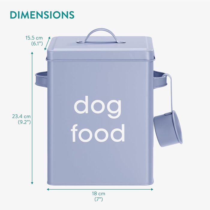 Контейнер для корму для собак Navaris з кришкою та лопаткою - синій