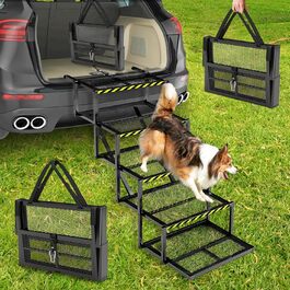 Східці для собак Hunderampe: 5 сходинок, складані, для вантажівок та SUV, до 100 кг, регульована висота 35-90 см
