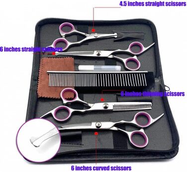 Набір професійних ножиць для грумінгу собак та котів, нержавіюча сталь 6CR, для вирівнювання та стрижки