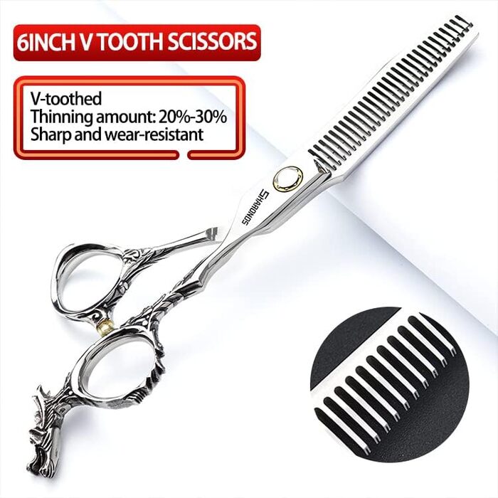 Професійні ножиці для перукарів Silber 440C з високою твердістю, 6 дюймів (4-частинний набір)