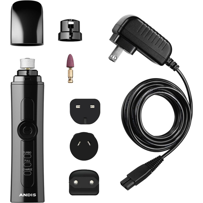 Професійний точило для кігтів тварин Andis Professional 2-Gang з кабелем/акумулятором, чорний, 66835