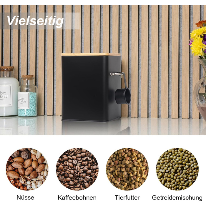 Контейнер для порошку GREELUE 6.5L з дозатором, коробка для порошку, корму, печива, кави (чорний)