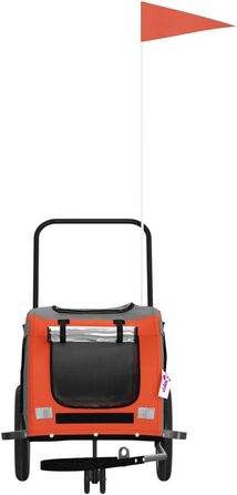 Причіп для велосипеда для собак Оранжево-чорний, Oxford-тканина та залізо, LH68839