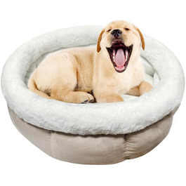 М'яке ліжко-лежанка для собак та котів, 50x50x20 см, світло-коричневий колір