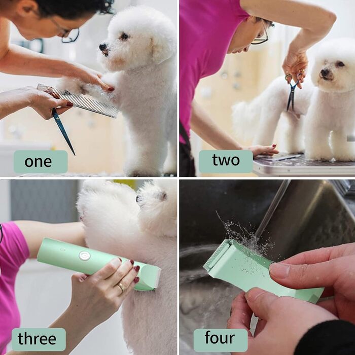 Електрична машинка для стрижки собак та котів OBEST з 4 насадками та аксесуарами