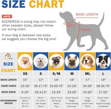 Светр для собак SCENEREAL: теплий, м'який, з ролкрагом, для великих, середніх та маленьких собак, XS1 (Обхват грудей 15'-16'), хакі, розмір S/M