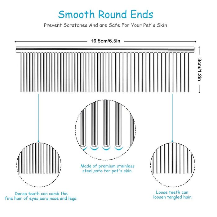 Набір для догляду за шерстю собак: щітка-пучок, інструмент для видалення підшерстя Pet Pro, гребінець, набір для грумінгу, видалення ковтунів та шерсті (рожевий)