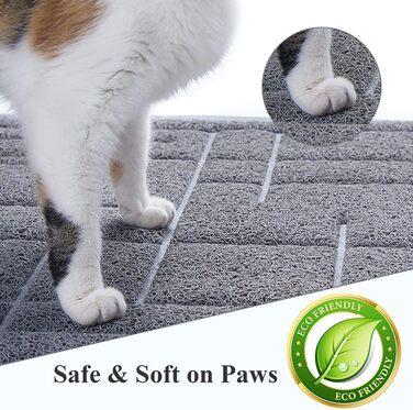 Килимок для котячого туалету VIVAGLORY, 90x60 см, сірий - миється, для збору наповнювача