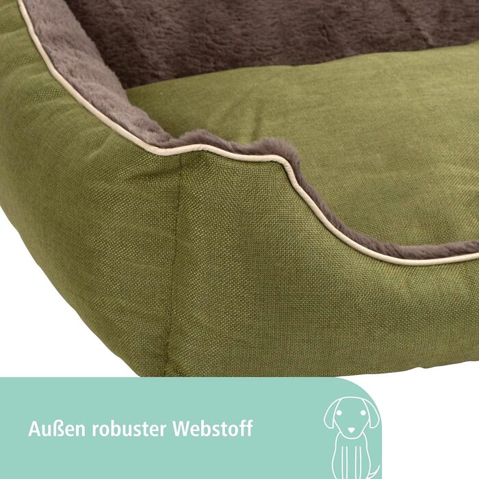 Ліжко для домашніх тварин Kerbl Samuel: м'яке ліжко для собак та котів, сірого кольору, 50x40x15 см, знімний двосторонній подушкою, бавовна, можна прати при 30°C