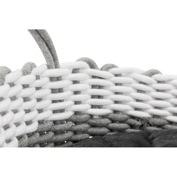 Корзина для тварин Trixie Nabou, плетена, діаметр 45 см, сіра/біла